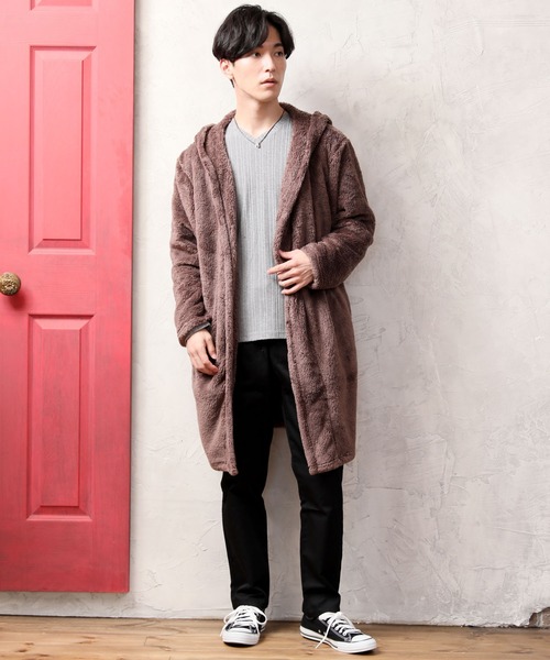 TopIsm（トップイズム）の「ビッグシルエット シャギーボアコーディガン（パーカー・メンズ・ブラック/ベージュ/ネイビー/テラコッタ/グレー/チェック/モカ/グレー系その他・M/L）」の21枚目の写真