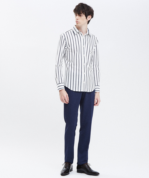 RECENCY OF MINE(リーセンシー オブ マイン)の「【Recency of Mine】ブークレーラインストライプシャツ(シャツ/ブラウス・メンズ・ベージュ/ネイビー/ダークネイビー・44/46/48/50)」の15枚目の写真