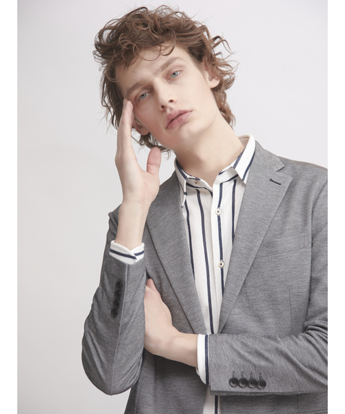 RECENCY OF MINE(リーセンシー オブ マイン)の「【Recency of Mine】ブークレーラインストライプシャツ(シャツ/ブラウス・メンズ・ベージュ/ネイビー/ダークネイビー・44/46/48/50)」の19枚目の写真