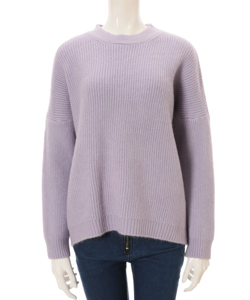fifth（フィフス）の「クルーネックドロップショルダーニット（ニット/セーター・レディース・ホワイト/ラベンダー・MEDIUM）」の3枚目の写真
