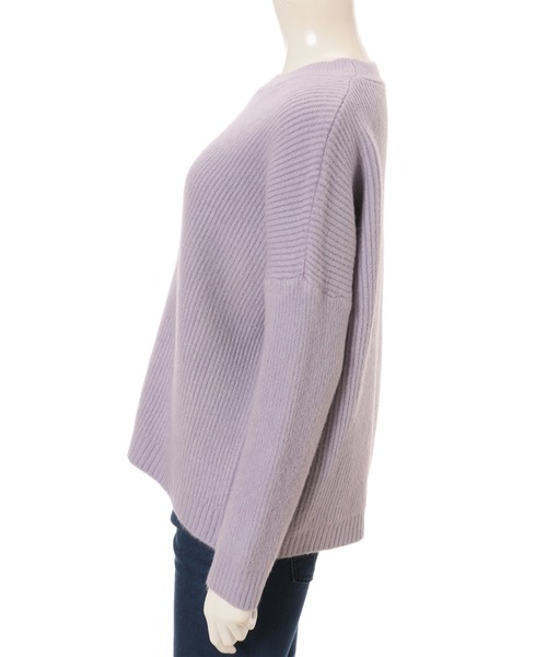 fifth（フィフス）の「クルーネックドロップショルダーニット（ニット/セーター・レディース・ホワイト/ラベンダー・MEDIUM）」の7枚目の写真