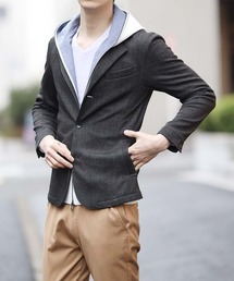 MK MICHEL KLEIN homme�i�G���P�[�E�~�b�V�F���N�����I���j�́u�W���P�b�g�^�e�b�N�C�[�W�[�W���[�W �O�����`�F�b�N�i�e�[���[�h�W���P�b�g�j�v