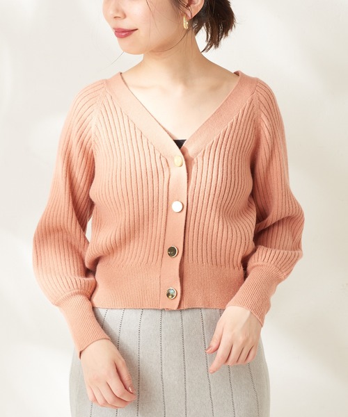 natural couture(ナチュラルクチュール)の「もちもちリブ金釦カーディガン(カーディガン/ボレロ・レディース・オフホワイト/ベージュ/ミント/ラベンダー/オレンジ・FREE)」の21枚目の写真