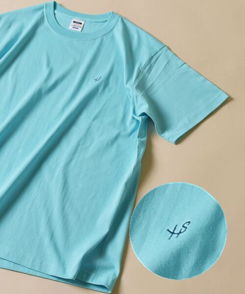 SHIPS（シップス）の「SU:【WEB限定】ワンポイント ロゴ エンブロイダリー Tシャツ（Tシャツ/カットソー・メンズ・ホワイト/ブラック/カーキ/ライトブルー/ピンク/ナチュラル/クリーム/ライトグリーン/ネイビー/グリーン/ダークグレー・S/M/L/XL）」の16枚目の写真
