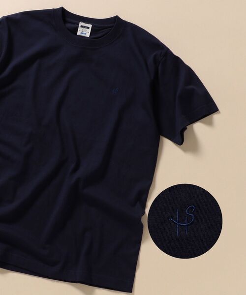 SHIPS（シップス）の「SU:【WEB限定】ワンポイント ロゴ エンブロイダリー Tシャツ（Tシャツ/カットソー・メンズ・ホワイト/ブラック/カーキ/ライトブルー/ピンク/ナチュラル/クリーム/ライトグリーン/ネイビー/グリーン/ダークグレー・S/M/L/XL）」の17枚目の写真