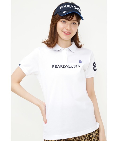 PEARLY GATES(パーリーゲイツ)の「【PEARLY GATES】エイトロック カノコ 半袖 ポロシャツ(ポロシャツ)」|ホワイト