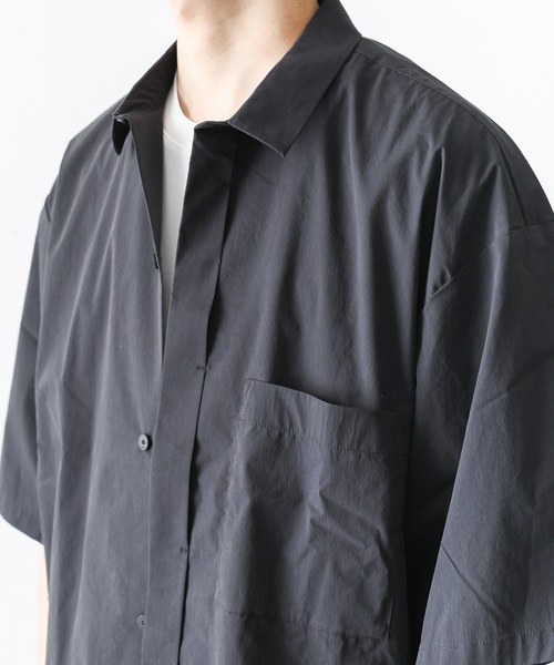 ATTACHMENT（アタッチメント）の「タイプライタークロスバイオストレッチ S/Sシャツ（シャツ/ブラウス・メンズ・カーキ/ライトグレー/ブラック・1/2/3/4）」の14枚目の写真