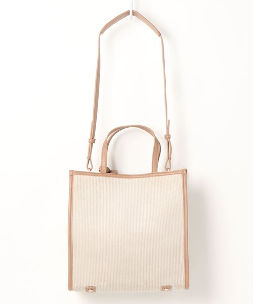 DouDou（ドゥドゥ）の「コンビスクエアトート（ショルダーバッグ・レディース・ライトグレー/ベージュ/キャメル・FREE）」の4枚目の写真