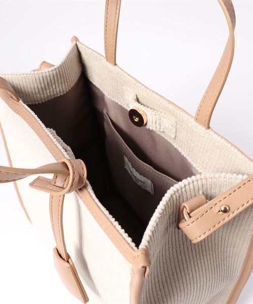 DouDou（ドゥドゥ）の「コンビスクエアトート（ショルダーバッグ・レディース・ライトグレー/ベージュ/キャメル・FREE）」の5枚目の写真