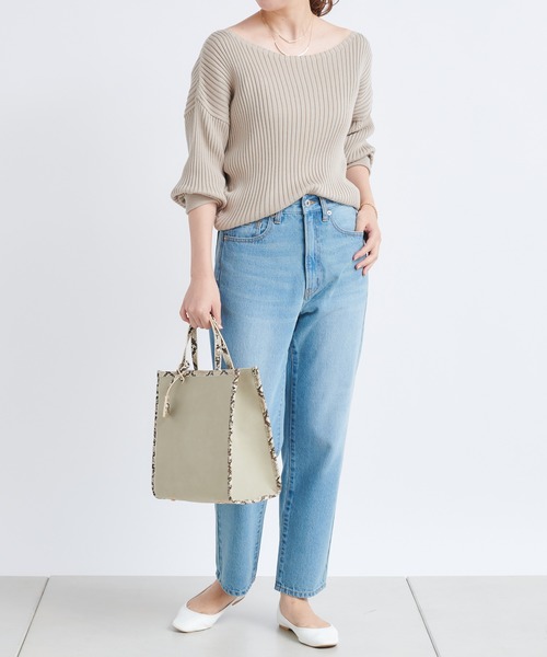 DouDou（ドゥドゥ）の「コンビスクエアトート（ショルダーバッグ・レディース・ライトグレー/ベージュ/キャメル・FREE）」の14枚目の写真