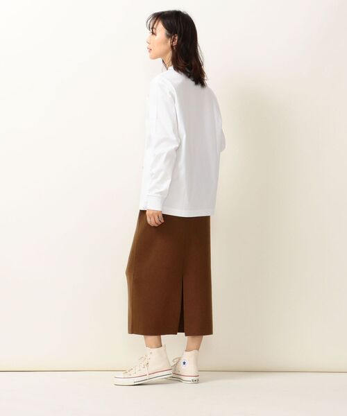 LACOSTE（ラコステ）の「【SHIPS any別注】LACOSTE:ヘビーウェイト ジャージー 長袖 Tシャツ（Tシャツ/カットソー・レディース・ホワイト/ブラック/キャメル・ONE SIZE）」の8枚目の写真