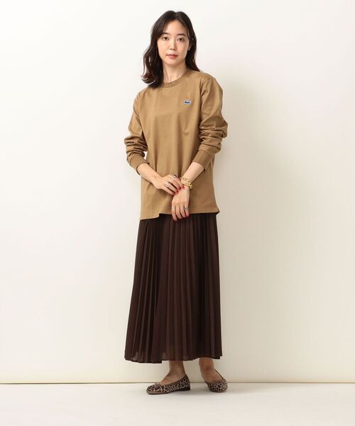 LACOSTE（ラコステ）の「【SHIPS any別注】LACOSTE:ヘビーウェイト ジャージー 長袖 Tシャツ（Tシャツ/カットソー・レディース・ホワイト/ブラック/キャメル・ONE SIZE）」の13枚目の写真