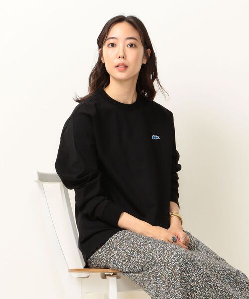 LACOSTE（ラコステ）の「【SHIPS any別注】LACOSTE:ヘビーウェイト ジャージー 長袖 Tシャツ（Tシャツ/カットソー・レディース・ホワイト/ブラック/キャメル・ONE SIZE）」の16枚目の写真