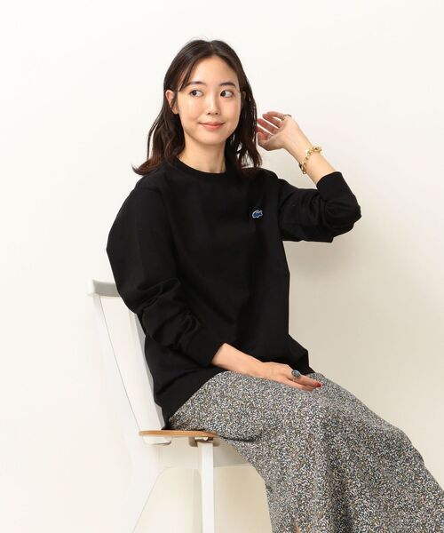 LACOSTE（ラコステ）の「【SHIPS any別注】LACOSTE:ヘビーウェイト ジャージー 長袖 Tシャツ（Tシャツ/カットソー・レディース・ホワイト/ブラック/キャメル・ONE SIZE）」の18枚目の写真