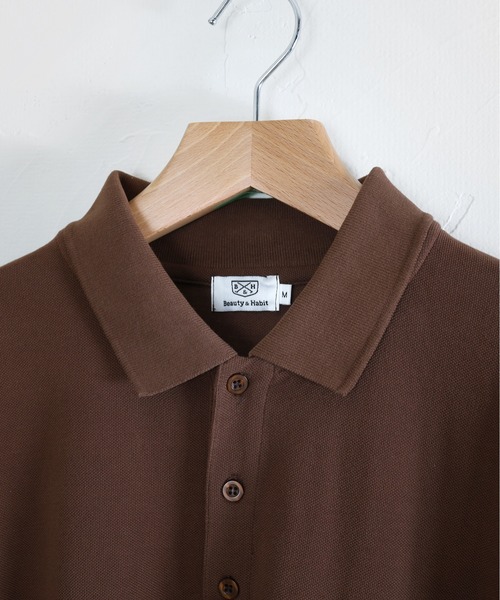 Beauty&Habit（ビューティアンドハビット）の「【Beauty&Habit】リラックスフィットロゴポロシャツ（ポロシャツ・メンズ・ダークブラウン/ベージュ系その他・M/L）」の16枚目の写真