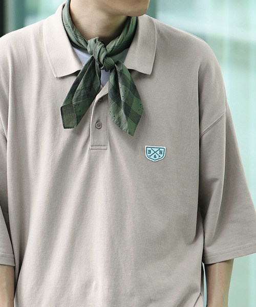 Beauty&Habit（ビューティアンドハビット）の「【Beauty&Habit】リラックスフィットロゴポロシャツ（ポロシャツ・メンズ・ダークブラウン/ベージュ系その他・M/L）」の10枚目の写真