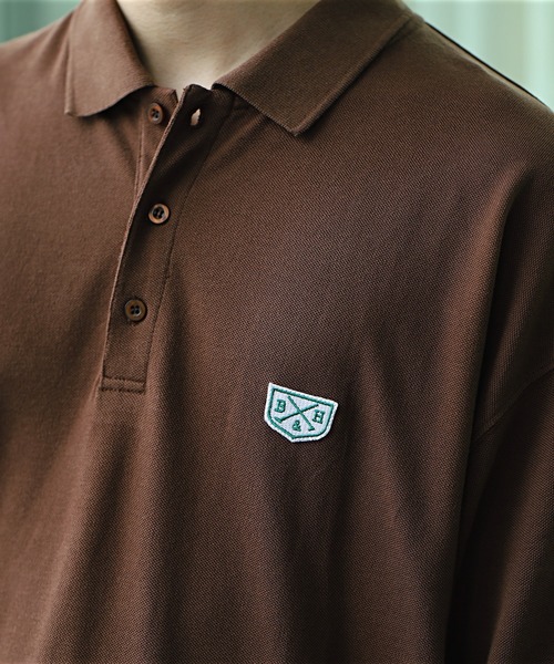Beauty&Habit（ビューティアンドハビット）の「【Beauty&Habit】リラックスフィットロゴポロシャツ（ポロシャツ・メンズ・ダークブラウン/ベージュ系その他・M/L）」の6枚目の写真