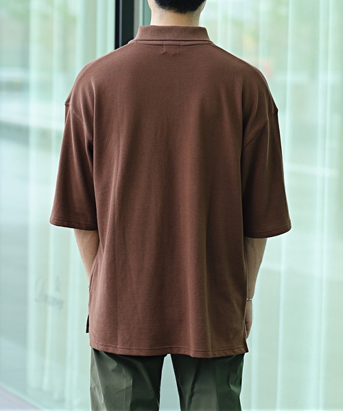 Beauty&Habit（ビューティアンドハビット）の「【Beauty&Habit】リラックスフィットロゴポロシャツ（ポロシャツ・メンズ・ダークブラウン/ベージュ系その他・M/L）」の15枚目の写真
