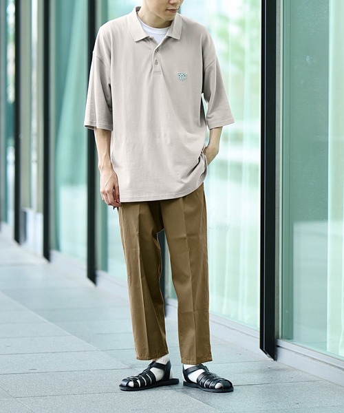 Beauty&Habit（ビューティアンドハビット）の「【Beauty&Habit】リラックスフィットロゴポロシャツ（ポロシャツ・メンズ・ダークブラウン/ベージュ系その他・M/L）」の7枚目の写真