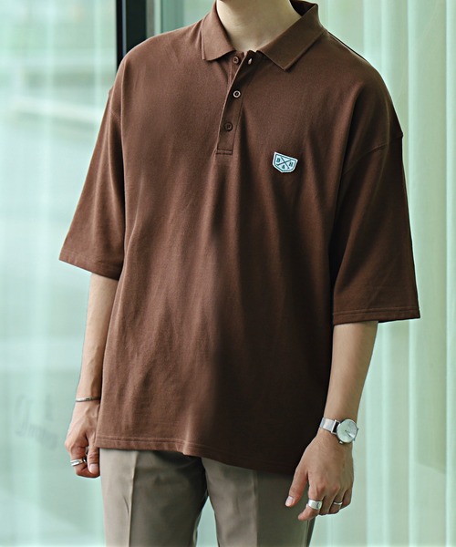 Beauty&Habit（ビューティアンドハビット）の「【Beauty&Habit】リラックスフィットロゴポロシャツ（ポロシャツ・メンズ・ダークブラウン/ベージュ系その他・M/L）」の18枚目の写真