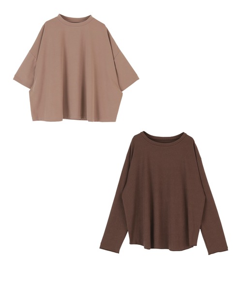 miette(ミエット)の「レイヤードセットカットプルオーバー(Tシャツ/カットソー・レディース・モカ/ライトベージュ・FREE)」の2枚目の写真