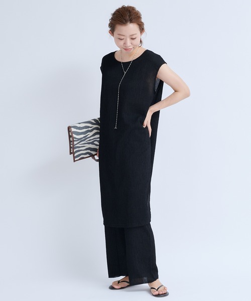 DouDou（ドゥドゥ）の「ヨウリュウワンピース×パンツセット（ワンピース・レディース・ベージュ/ブラック/バイオレット・FREE）」の13枚目の写真