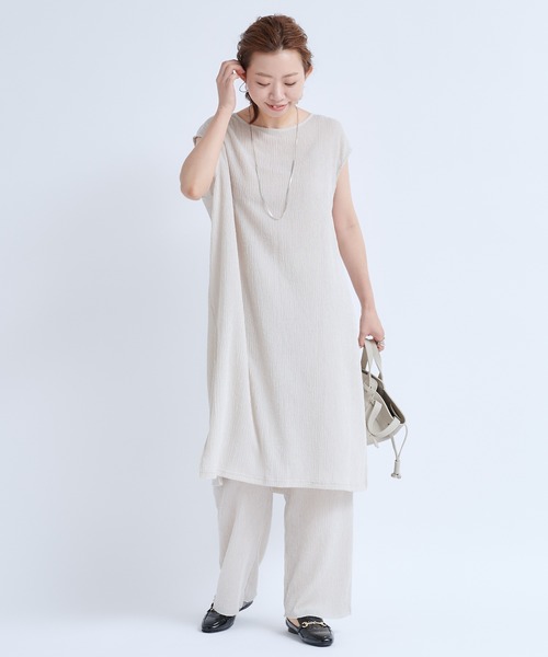 DouDou（ドゥドゥ）の「ヨウリュウワンピース×パンツセット（ワンピース・レディース・ベージュ/ブラック/バイオレット・FREE）」の14枚目の写真