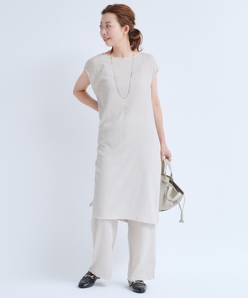 DouDou（ドゥドゥ）の「ヨウリュウワンピース×パンツセット（ワンピース・レディース・ベージュ/ブラック/バイオレット・FREE）」の10枚目の写真