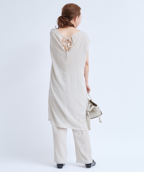 DouDou（ドゥドゥ）の「ヨウリュウワンピース×パンツセット（ワンピース・レディース・ベージュ/ブラック/バイオレット・FREE）」の18枚目の写真