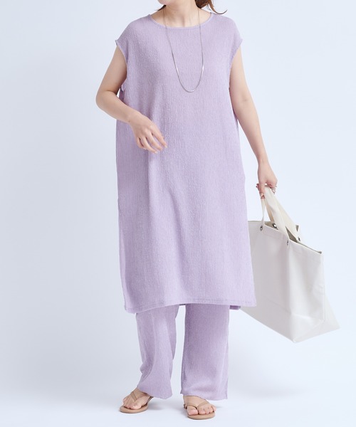 DouDou（ドゥドゥ）の「ヨウリュウワンピース×パンツセット（ワンピース・レディース・ベージュ/ブラック/バイオレット・FREE）」の15枚目の写真