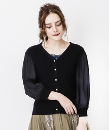 axes femme | プリーツ袖カットカーディガン(カーディガン/ボレロ)