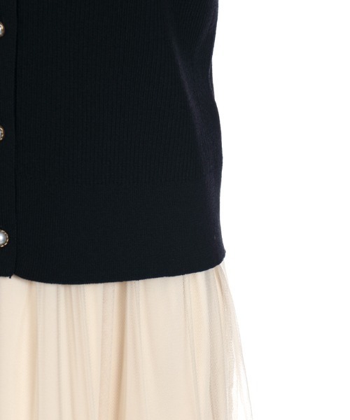 axes femme（アクシーズファム）の「プリーツ袖カットカーディガン（カーディガン/ボレロ・レディース・ブラック/ピンク/キナリ・MEDIUM）」の20枚目の写真