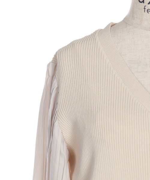 axes femme（アクシーズファム）の「プリーツ袖カットカーディガン（カーディガン/ボレロ・レディース・ブラック/ピンク/キナリ・MEDIUM）」の18枚目の写真