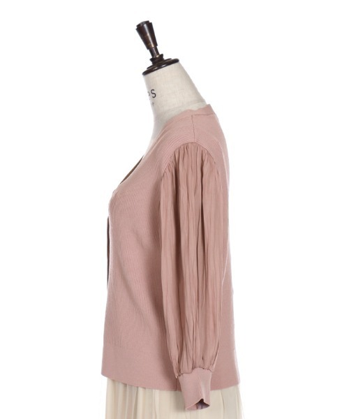 axes femme（アクシーズファム）の「プリーツ袖カットカーディガン（カーディガン/ボレロ・レディース・ブラック/ピンク/キナリ・MEDIUM）」の22枚目の写真