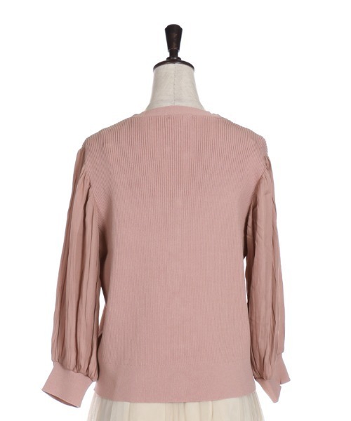 axes femme（アクシーズファム）の「プリーツ袖カットカーディガン（カーディガン/ボレロ・レディース・ブラック/ピンク/キナリ・MEDIUM）」の16枚目の写真