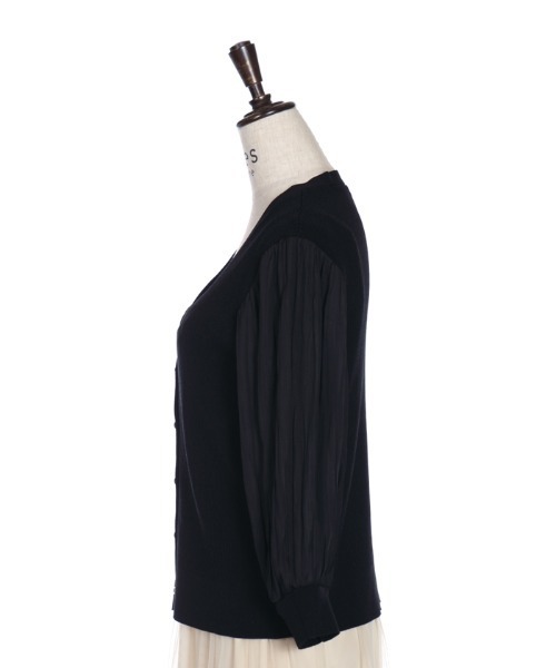 axes femme（アクシーズファム）の「プリーツ袖カットカーディガン（カーディガン/ボレロ・レディース・ブラック/ピンク/キナリ・MEDIUM）」の17枚目の写真