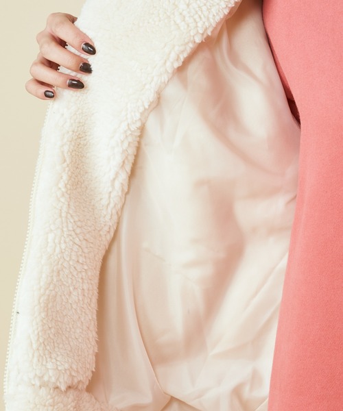 MIIA（ミーア）の「【ZOZO限定】ボアパーカージャケット（ブルゾン・レディース・ブラック/オフホワイト/ブルー/モカ・FREE）」の22枚目の写真