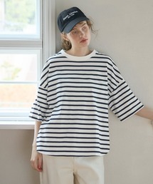 \新色追加/ビックシルエット5分袖テールカットカットソー
