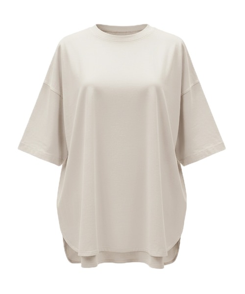 coca（coca）（コカ）の「＼新色追加／ビックシルエット5分袖テールカットカットソー（Tシャツ/カットソー・レディース・ブラウン/カーキ/チャコールグレー/ホワイト/ダークブルー/キャメル/チャコール/ネイビー/レッド/A/B/ライトブルー/ブラック/グレー/ブルー/イエロー・ONE SIZE/M/L/S/XL）」の21枚目の写真