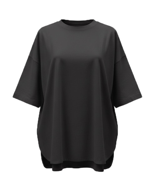 coca（coca）（コカ）の「＼新色追加／ビックシルエット5分袖テールカットカットソー（Tシャツ/カットソー・レディース・ブラウン/カーキ/チャコールグレー/ホワイト/ダークブルー/キャメル/チャコール/ネイビー/レッド/A/B/ライトブルー/ブラック/グレー/ブルー/イエロー・ONE SIZE/M/L/S/XL）」の18枚目の写真