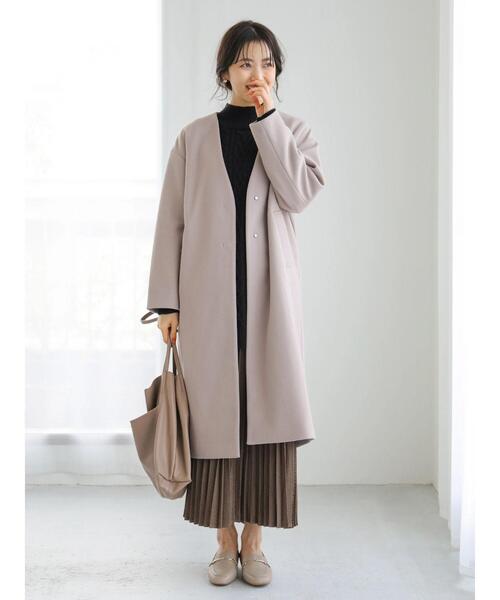 earth music&ecology（アースミュージックアンドエコロジー）の「Vネックコート ＊（その他アウター・レディース・ブルー/杢グレー/ベージュ/ブラック・L/M）」の7枚目の写真