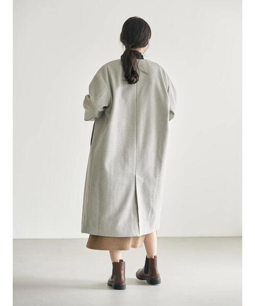 earth music&ecology（アースミュージックアンドエコロジー）の「Vネックコート ＊（その他アウター・レディース・ブルー/杢グレー/ベージュ/ブラック・L/M）」の11枚目の写真