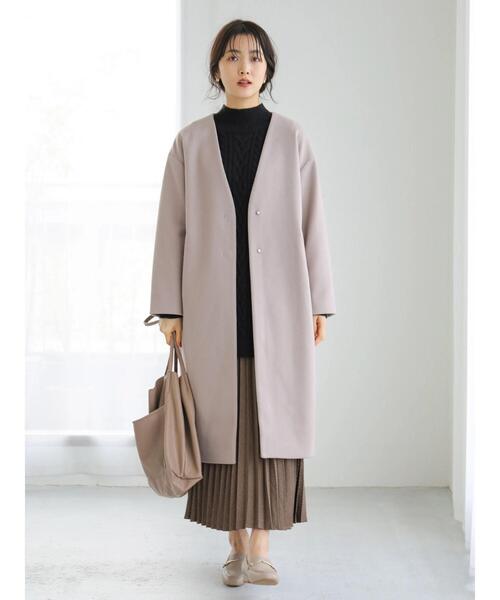 earth music&ecology（アースミュージックアンドエコロジー）の「Vネックコート ＊（その他アウター・レディース・ブルー/杢グレー/ベージュ/ブラック・L/M）」の15枚目の写真