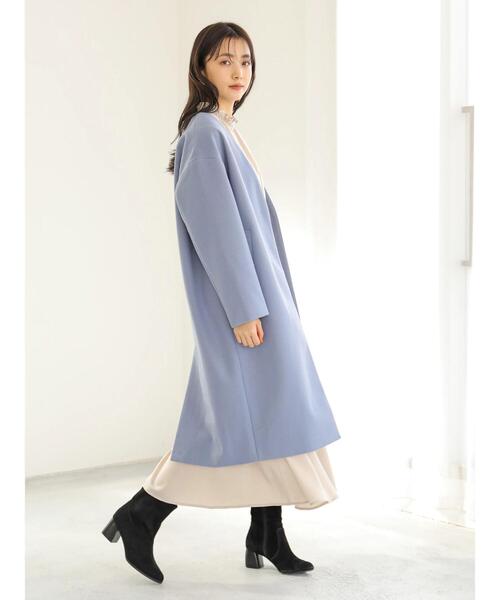 earth music&ecology（アースミュージックアンドエコロジー）の「Vネックコート ＊（その他アウター・レディース・ブルー/杢グレー/ベージュ/ブラック・L/M）」の18枚目の写真