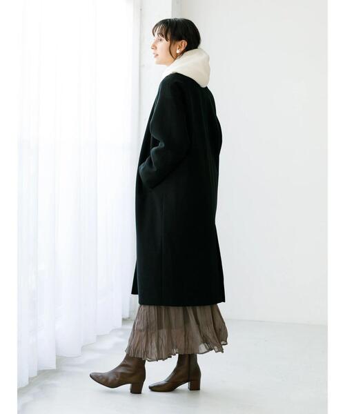 earth music&ecology（アースミュージックアンドエコロジー）の「Vネックコート ＊（その他アウター・レディース・ブルー/杢グレー/ベージュ/ブラック・L/M）」の20枚目の写真