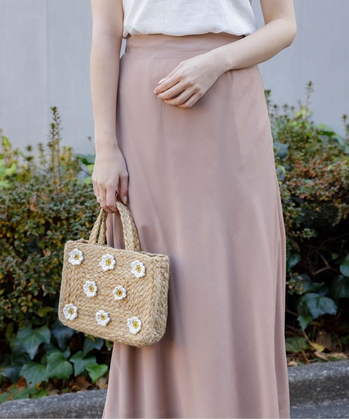 flower（フラワー）の「フラワーバスケットバッグ（かごバッグ・レディース・アイボリー・FREE）」の5枚目の写真