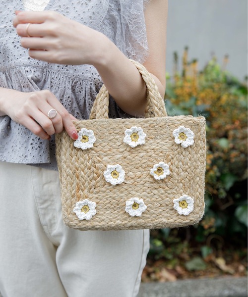 flower（フラワー）の「フラワーバスケットバッグ（かごバッグ・レディース・アイボリー・FREE）」の12枚目の写真