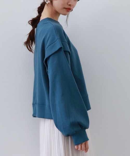 archives（アルシーヴ）の「肩デザインスウェット（スウェット・レディース・オフホワイト/グリーン/ブルー/マスタード・MEDIUM）」の4枚目の写真