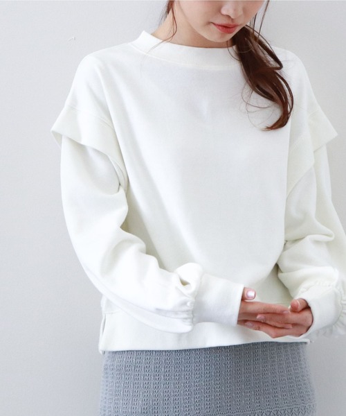 archives（アルシーヴ）の「肩デザインスウェット（スウェット・レディース・オフホワイト/グリーン/ブルー/マスタード・MEDIUM）」の6枚目の写真