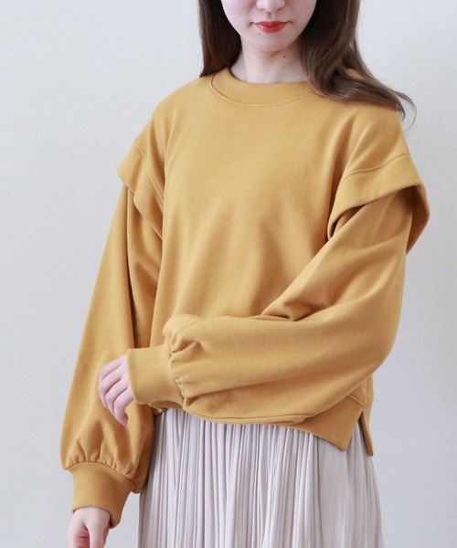 archives（アルシーヴ）の「肩デザインスウェット（スウェット・レディース・オフホワイト/グリーン/ブルー/マスタード・MEDIUM）」の5枚目の写真